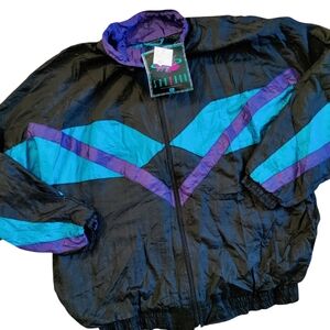 VTG 90s Santana Nylon Windbreaker Jacket Colorful NWT